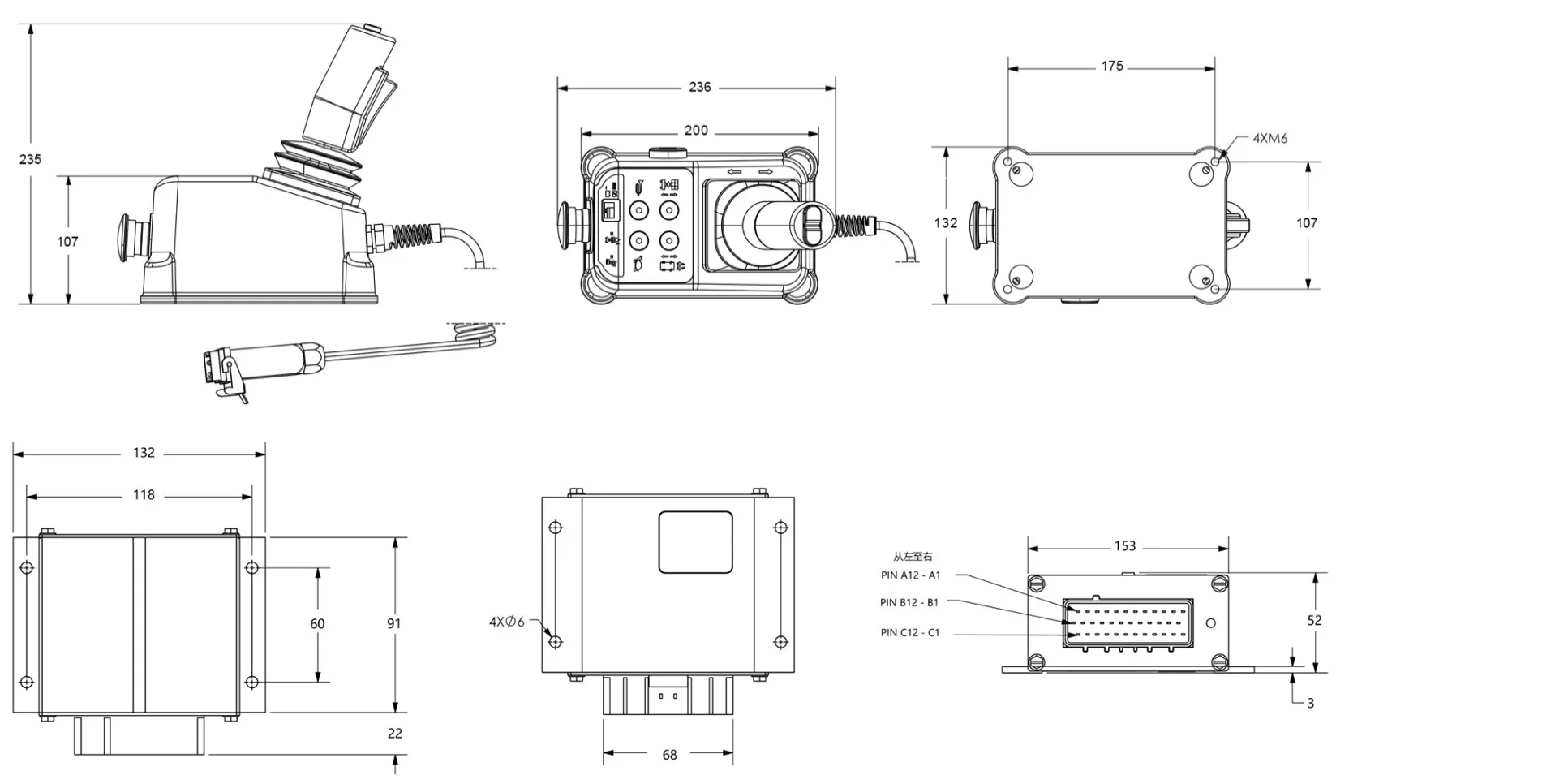 Low-Voltage Industrial Vehicle Control Unit Size